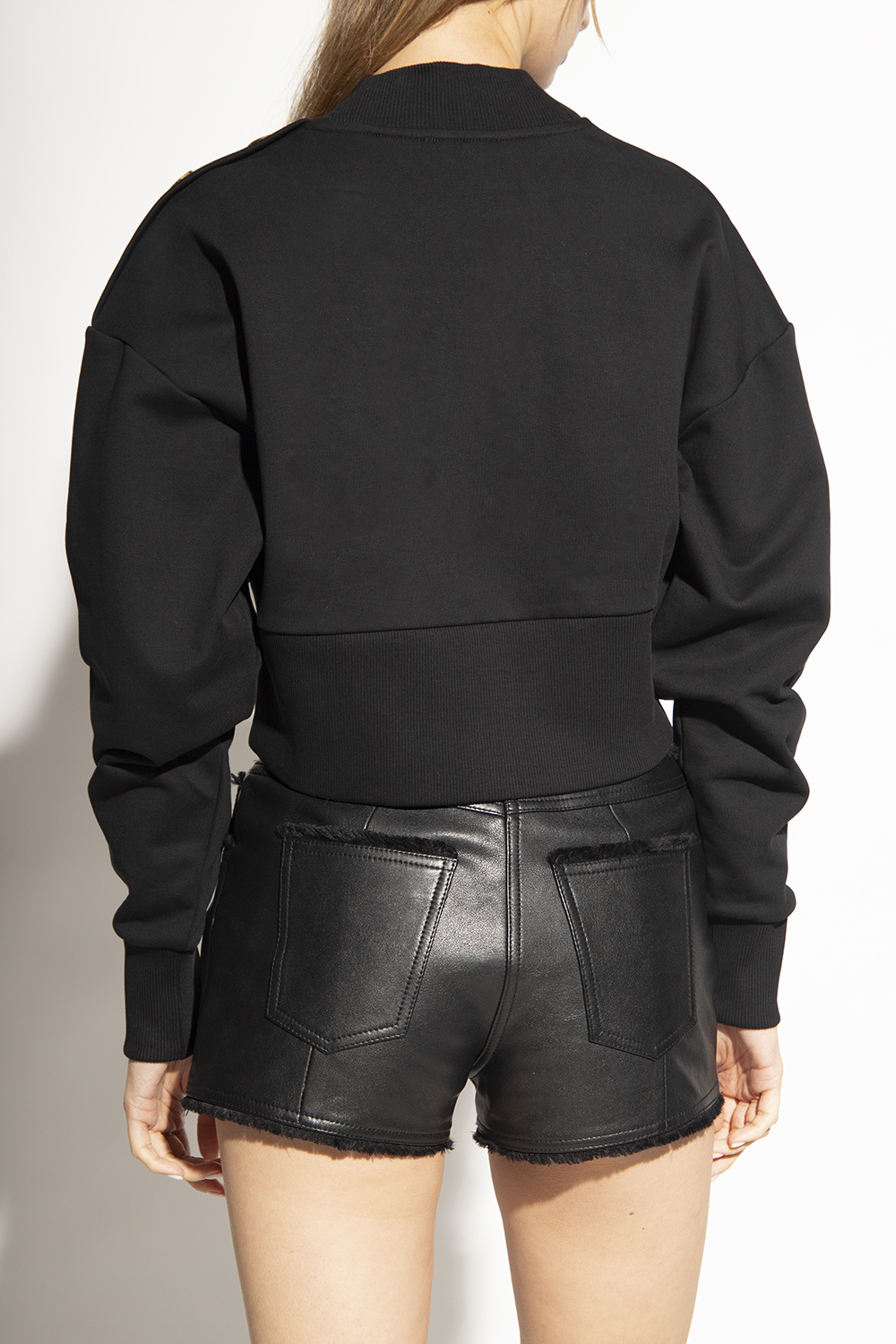 Balmain Cropped sweatshirt with logo