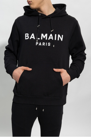 Balmain cotton Printed hoodie