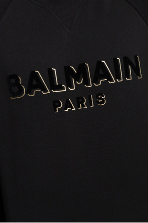Balmain Balmain Gestrickter Pullover mit Breton-Streifen Schwarz