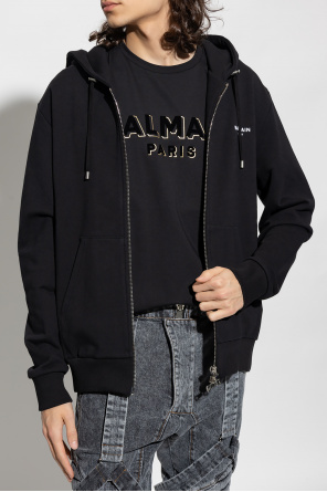 Balmain one-shoulder Zip-up hoodie