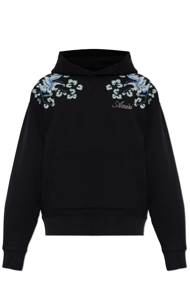 Hoodie with decorative embroidery od Amiri