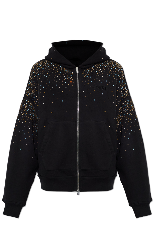 Sweatshirt with studs and shimmering crystals od Amiri
