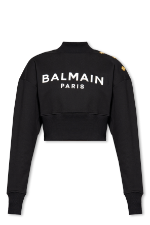 Balmain Kids logo-embroidered ribbed knitted dress