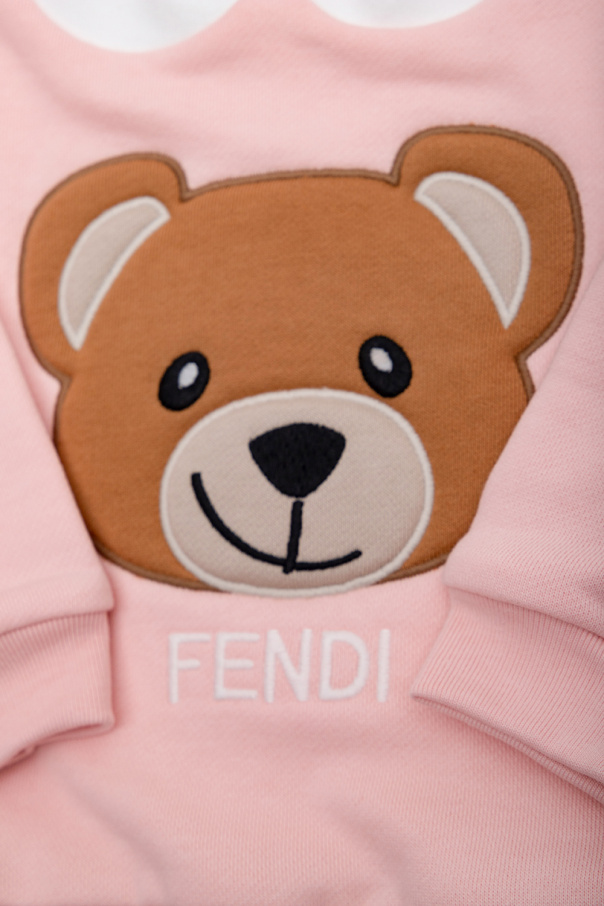 Fendi womens Kids Fendi womens contrast-shoulder rib-knit jumper