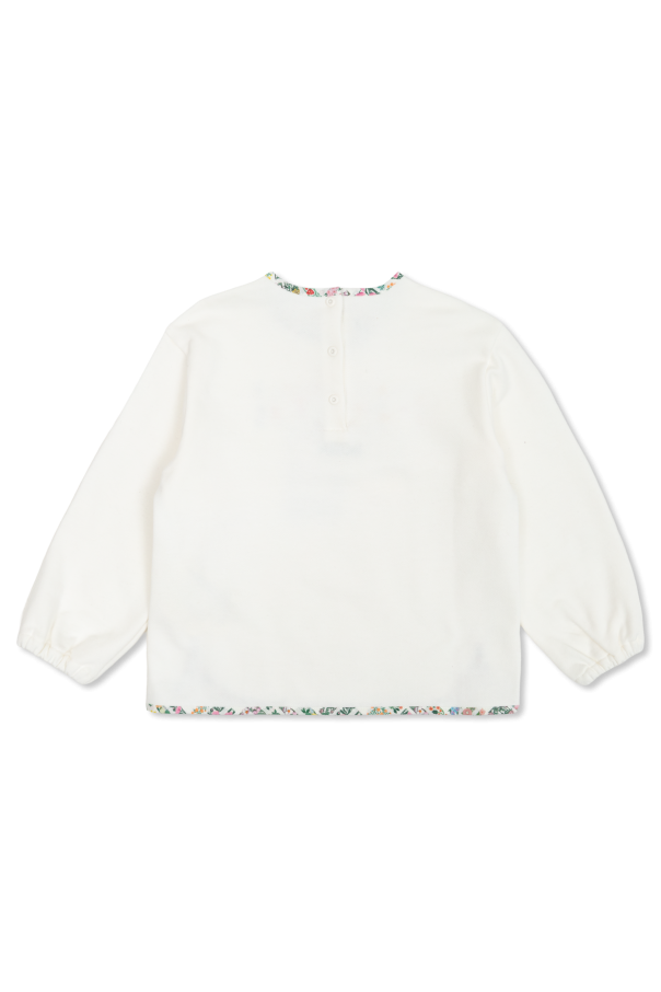 Fendi Kids Sweatshirt with logo and floral motif