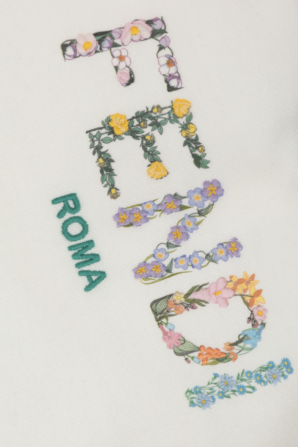 Fendi Kids Sweatshirt with logo and floral motif