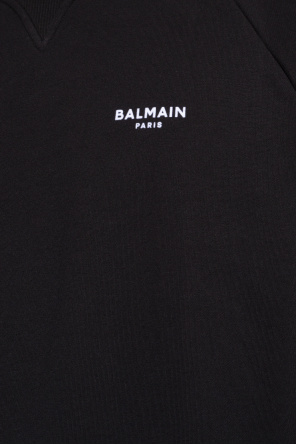 Balmain Balmain Woman's Black Cotton Tank Top With Logo Print