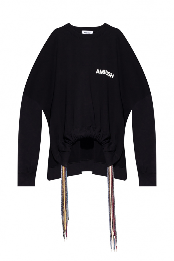 Ambush graphic-print drawstring hoodie Weiß