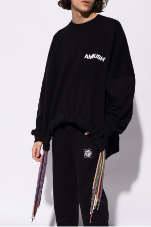 Ambush graphic-print drawstring hoodie Weiß