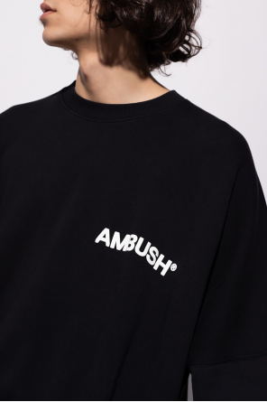 Ambush graphic-print drawstring hoodie Weiß