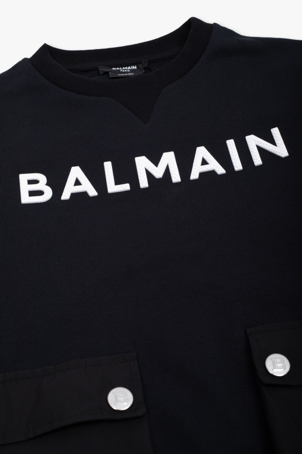 Balmain Kids T-Shirt With Gold Balmain Logo