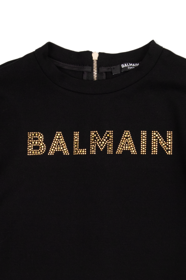 Balmain Kids Balmain Kids logo-print sleeve detail T-shirt