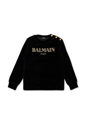 Velvet sweatshirt with logo