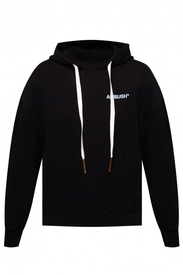 Ambush logo-plaque long-sleeved hoodie Schwarz