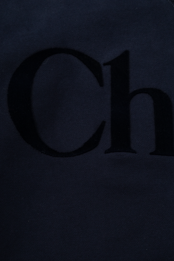 Chloé Kids Sweatshirt with a logo and a velvety finish