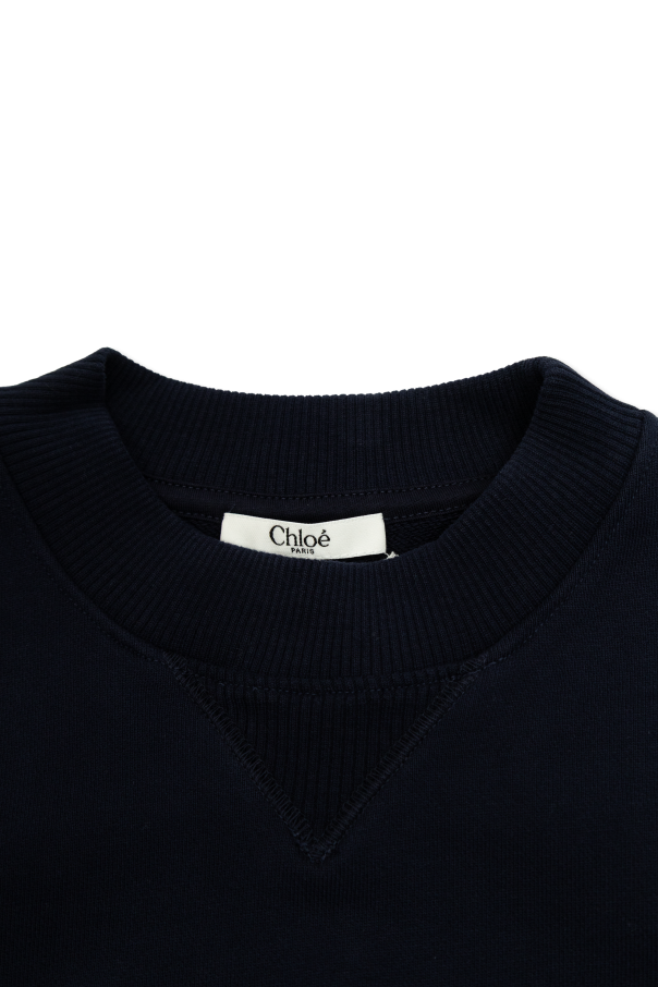 Chloé Kids Sweatshirt with a logo and a velvety finish