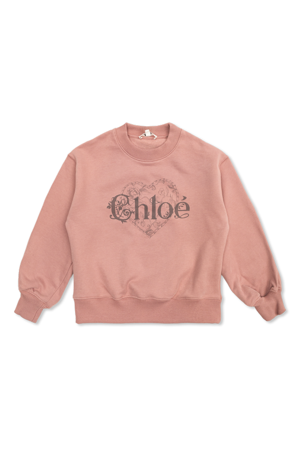 Sweatshirt with printed logo od Chloé Kids