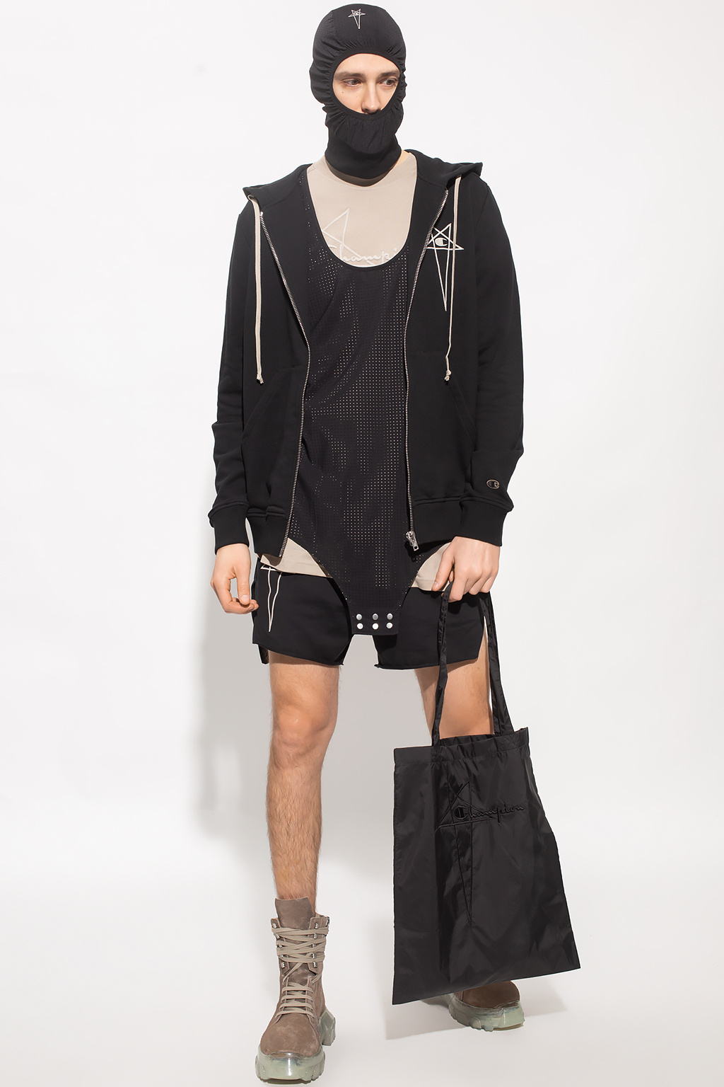 Rick Owens MCQ Fantasma slogan print hoodie