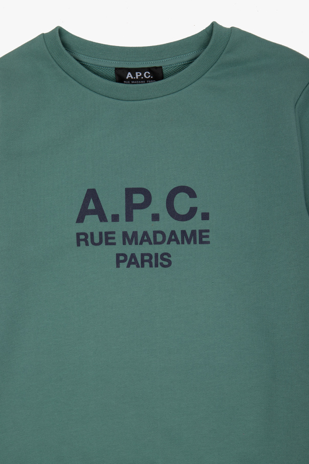 A.P.C. Kids Monki Kenny Robe t-shirt mi-longue en coton biologique Kaki