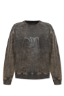 Diesel BROWN ‘D-KRIB-S’ waxed sweatshirt