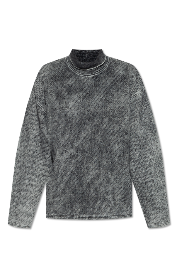 Grey ‘D-NLABELCOL-FSD-NE’ sweater with standing collar Diesel - Vitkac GB