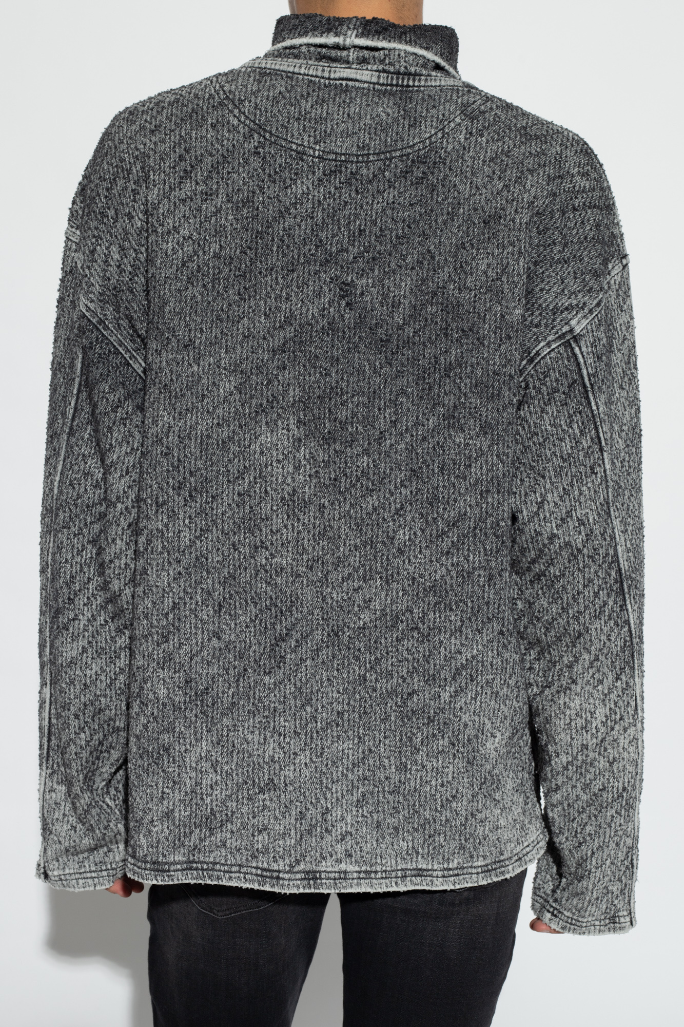 Grey ‘D-NLABELCOL-FSD-NE’ sweater with standing collar Diesel - Vitkac GB