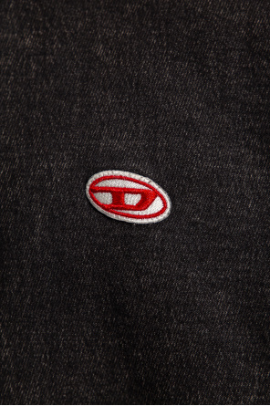 Diesel rhinestone-embellished logo T-shirt Schwarz