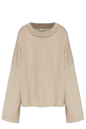 Oversized cotton sweatshirt with a crew neck