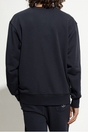 black comme des garcons layered hem poplin shirt item ‘Mickey’ sweatshirt with logo
