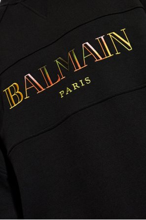 Balmain Jumper with colourfully embroidered logo