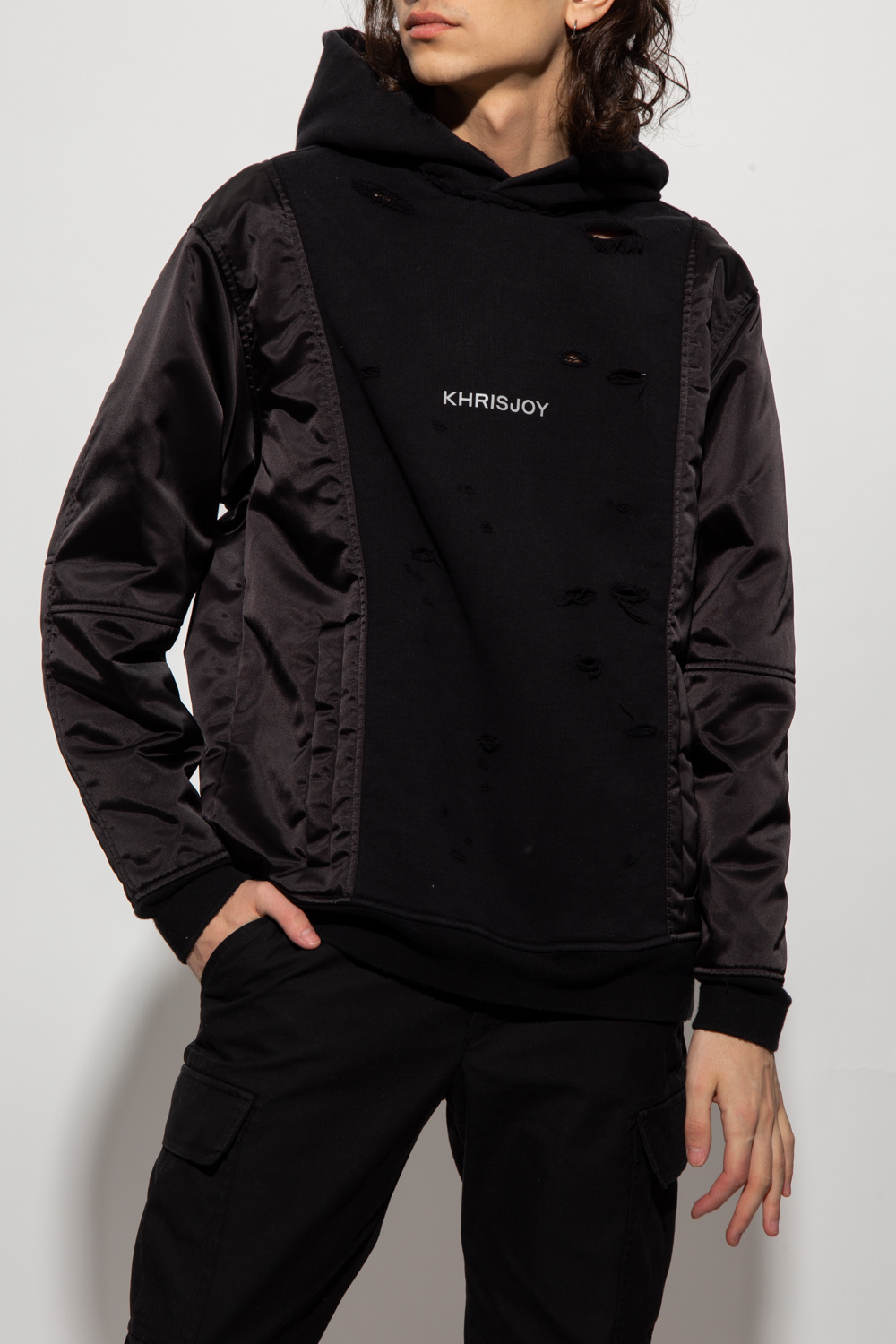 Khrisjoy odcieniu hoodie in contrasting fabrics