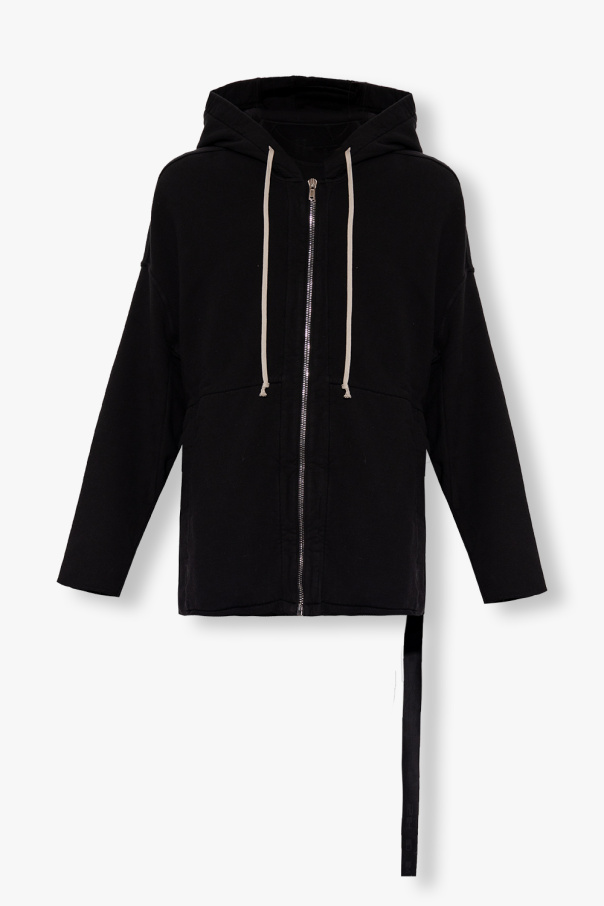 rib trim shirt jacket Zip-up hoodie