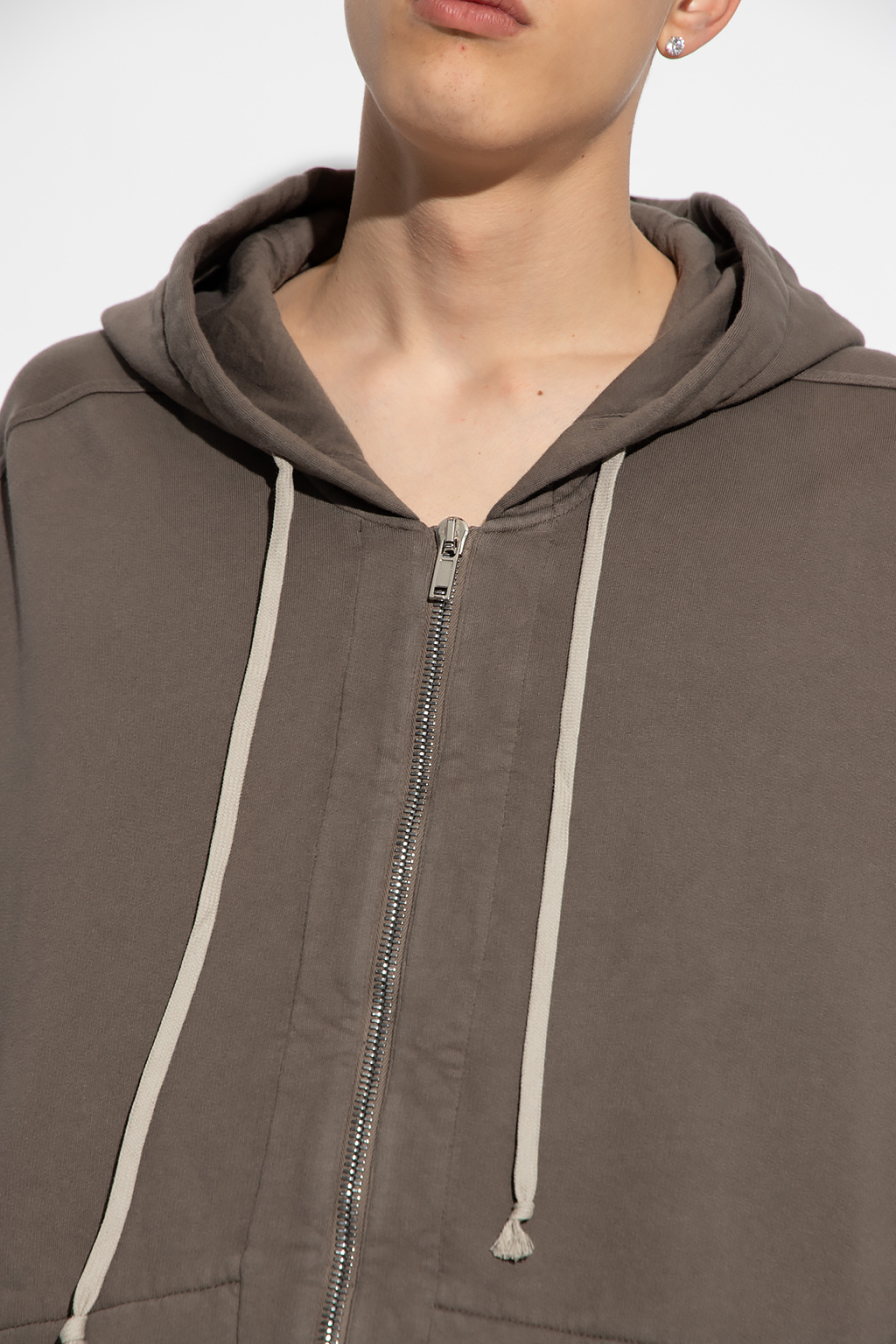 Rick Owens DRKSHDW cotton zip-up sweatshirt - Brown