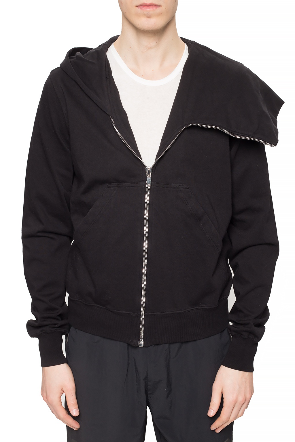 rick owens asymmetric zip hoodie