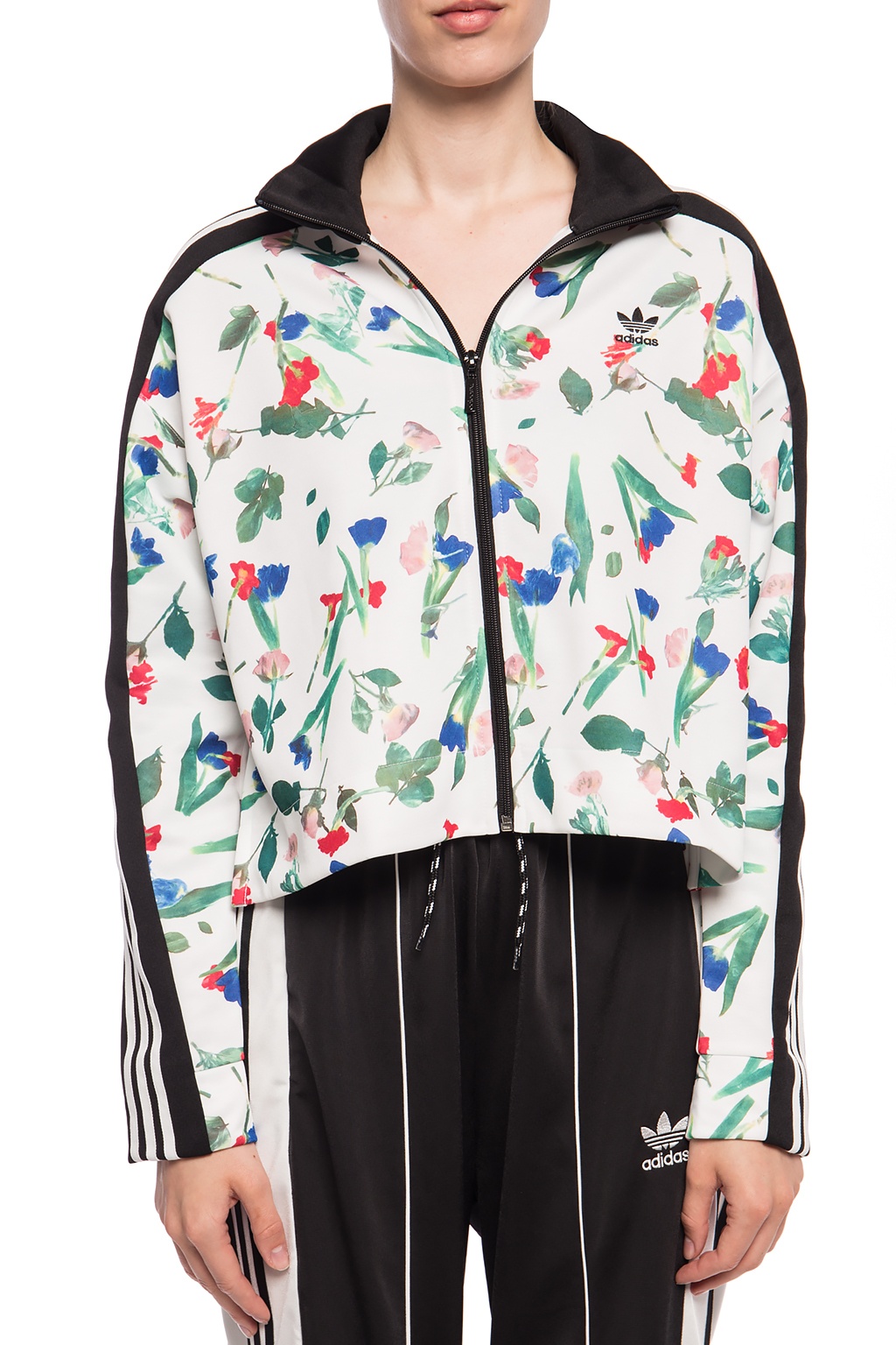 adidas floral jacket and shorts