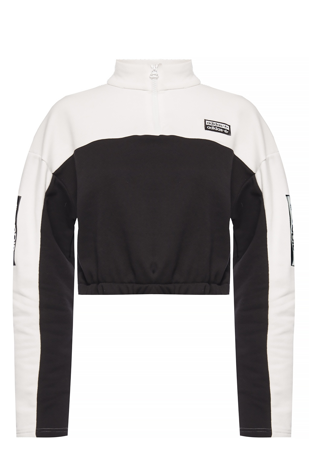 half black half white adidas hoodie