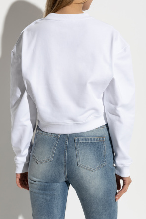 Balmain Cropped sweatshirt with printed logo