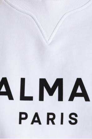 Balmain Cropped sweatshirt with printed logo