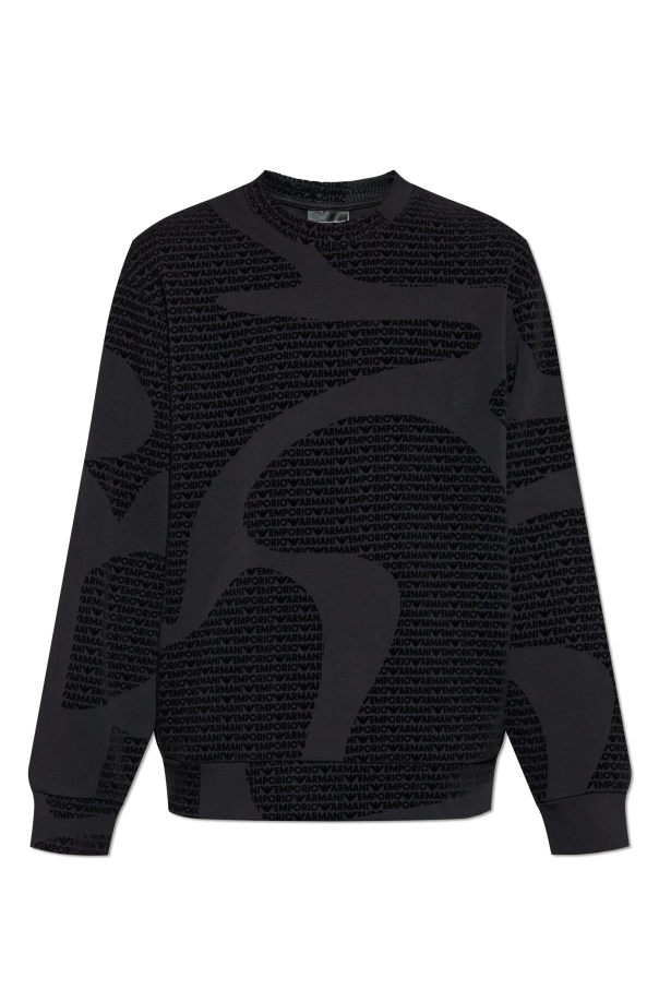 Monogram sweatshirt with a velvety finish od Emporio Armani