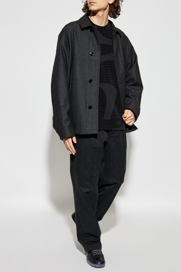 Emporio Armani Sweatshirt mit Monogramm und samtigem Finish