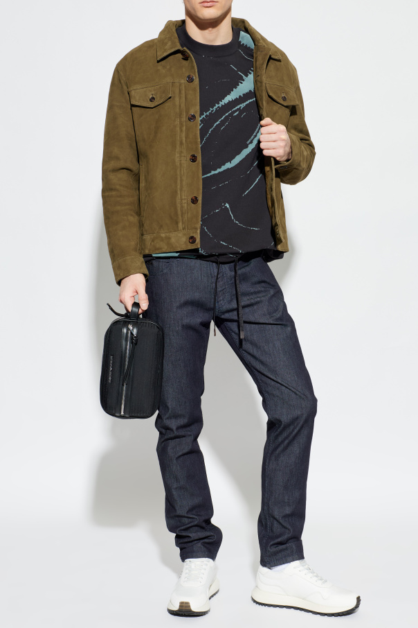 Emporio Armani Sweatshirt with a patterned, velvety finish