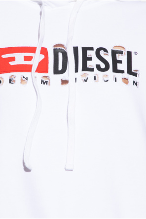 Diesel ‘F-REGGY-HOOD-DIVSTROYED’ Mens hoodie with logo