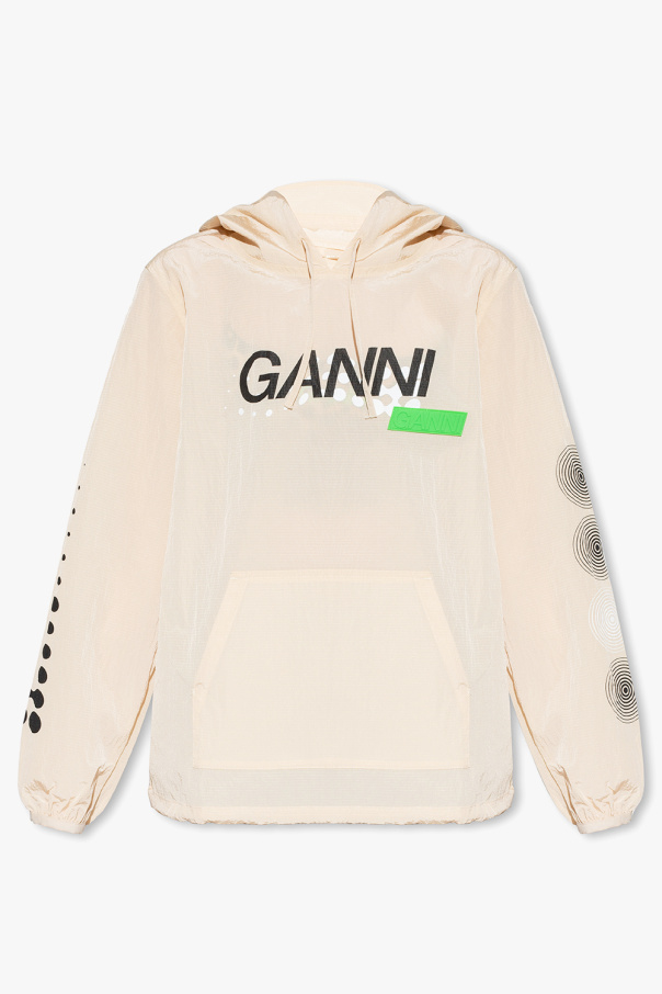 Ganni melted Arrow logo hoodie