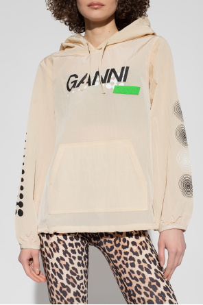 Ganni melted Arrow logo hoodie