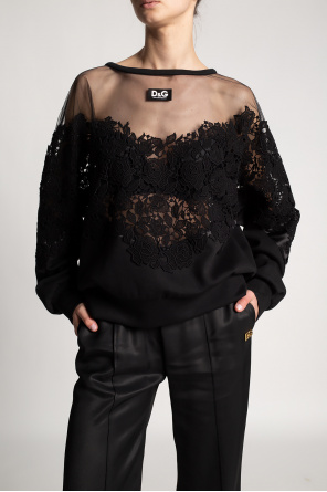 Dolce & Gabbana Lace-trimmed sweatshirt