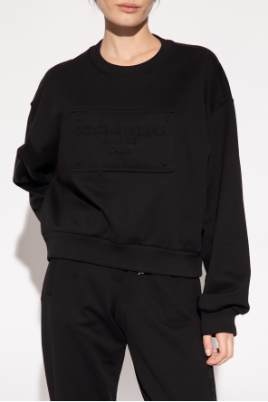 Dolce & Gabbana Dolce & Gabbana rubberised logo patch hoodie