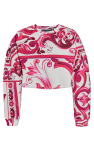 Dolce & Gabbana PINK Short T-shirt with Majolica pattern