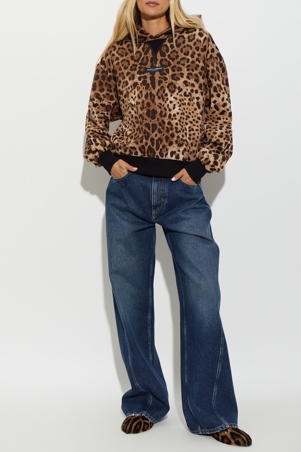 Dolce & Gabbana Cotton sweatshirt with animal motif