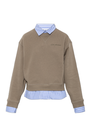 Sweatshirt with sewn-in shirt motif