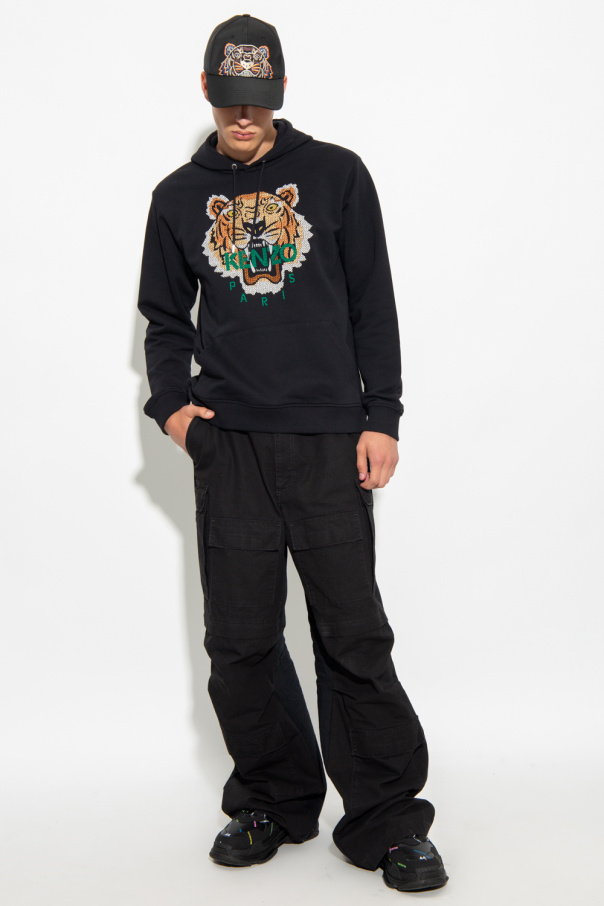 Kenzo Embroidered navy hoodie